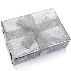 Papier Cadeau Double Face & Argent Avec Symboles De Noël - 50 M De Papier Cadeau En Rouleau-DecoWoerner New