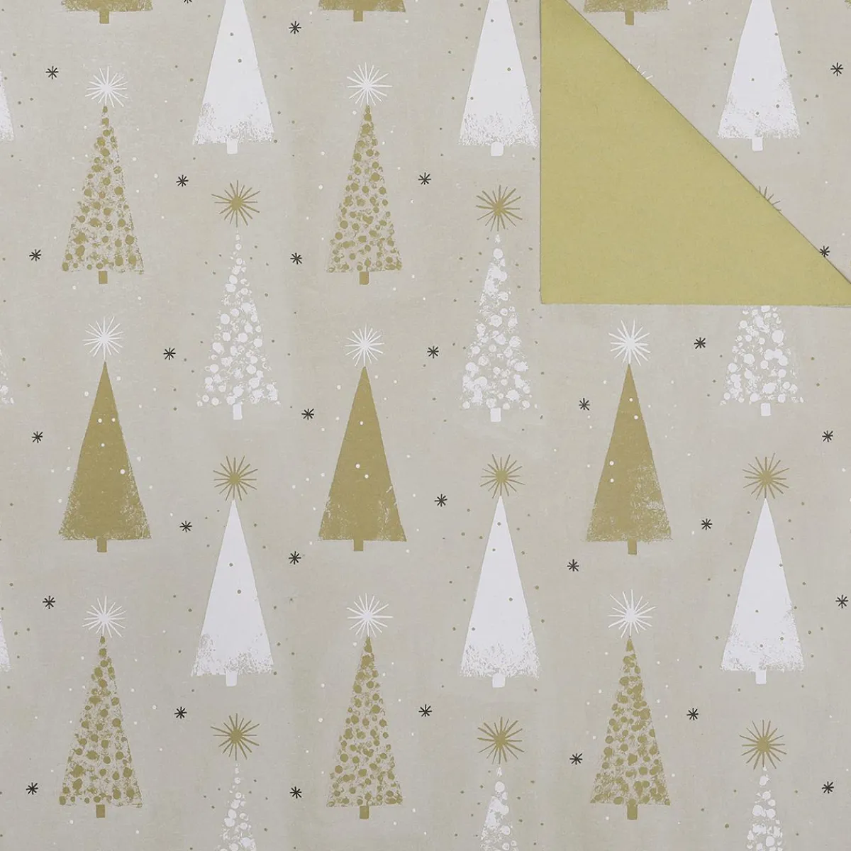 Papier Cadeau Double Face Arbres De Noël / Crème-DecoWoerner
