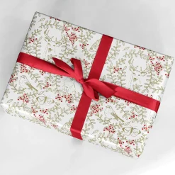 Papier Cadeau Durable Avec Animaux De La Forêt, Rinceaux Et Baies Rouges - Rouleau De 50 M De Papier Cadeau-DecoWoerner Sale