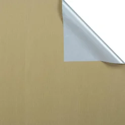 Papier Cadeau Grands Rouleaux "Bicol" Argenté , Larg. 50 Cm, 250 M-DecoWoerner New