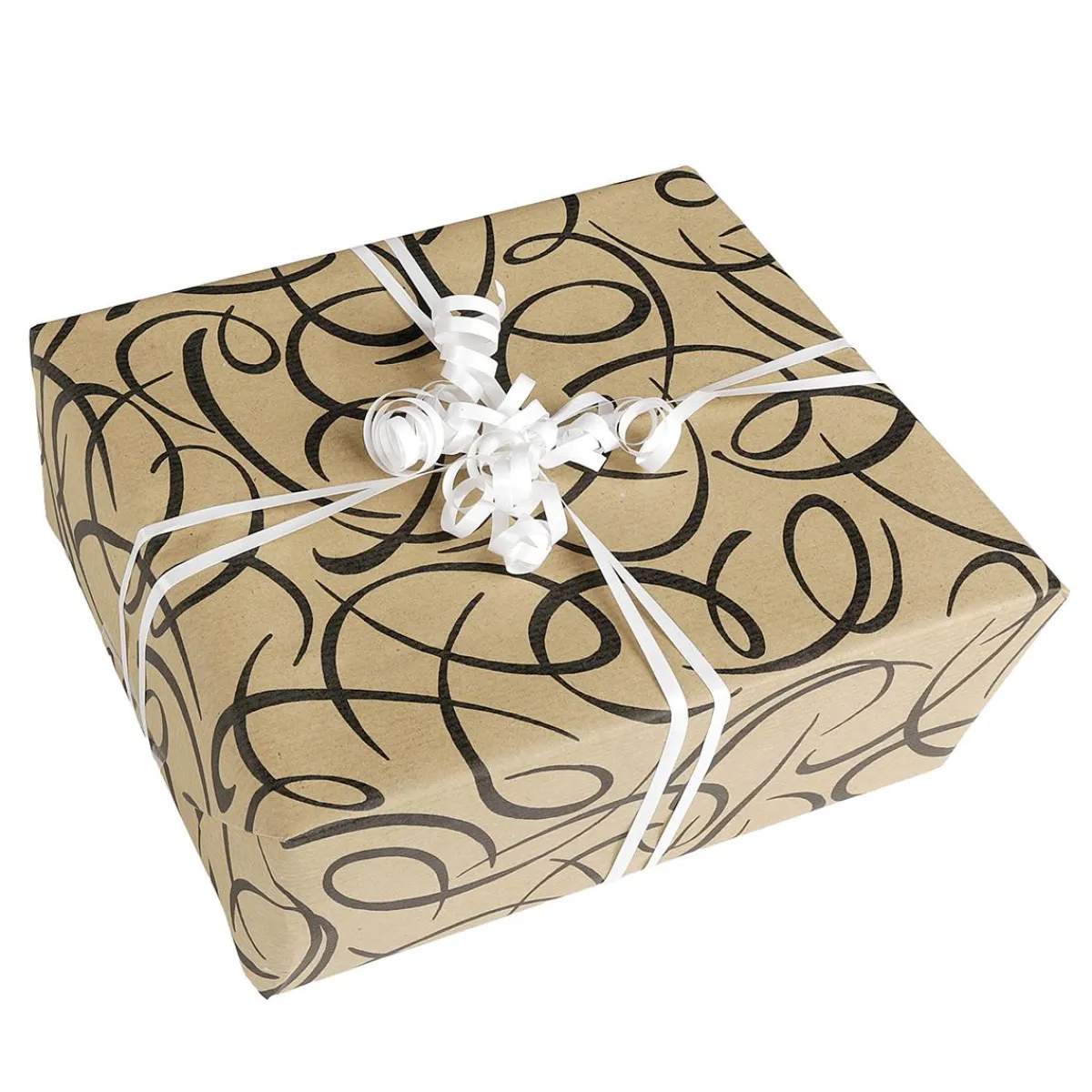 Papier Cadeau Kringle Brun / Noir, Largeur 70cm, Rouleau De 40 M-DecoWoerner Online