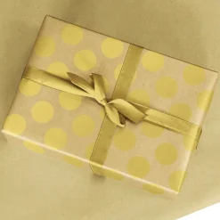 Papier Kraft Recyclé à Pois Dés - Rouleau De Papier Cadeau écologique 50 M-DecoWoerner New