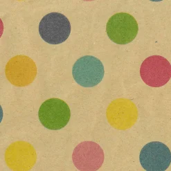 Papier Kraft Recyclé à Pois s - Rouleau De Papier Cadeau De 50 M-DecoWoerner Discount