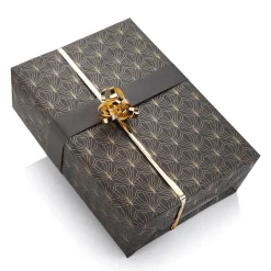 Papier Kraft Recyclé Avec Motif D'éventail Doré - Rouleau De 50 M De Papier Cadeau-DecoWoerner Clearance