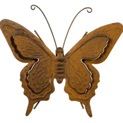 Papillon Décoratif En Métal, Accroché Au Mur 4 X 20 X 23 Cm Brun-DecoWoerner Sale