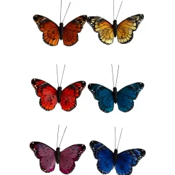 Papillons Déco s Avec Clip 6 Pièces 9 Cm-DecoWoerner Discount