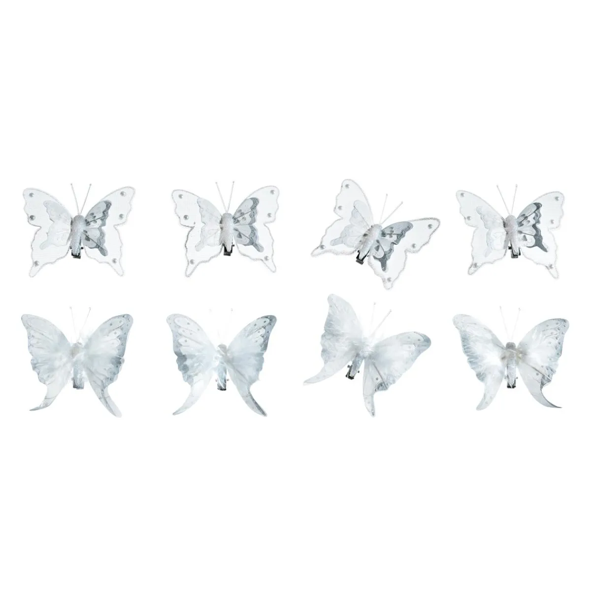 Papillons En Plumes Set De 8 Pièces Avec Clip 8 Cm Ø-DecoWoerner Online