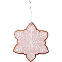 Pendentif De Noël Pain D'épices Flocon De Neige 14 Cm Ø 4 Pièces-DecoWoerner Best