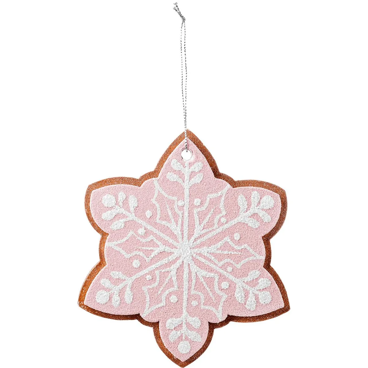 Pendentif De Noël Pain D'épices Flocon De Neige 14 Cm Ø 4 Pièces-DecoWoerner Best