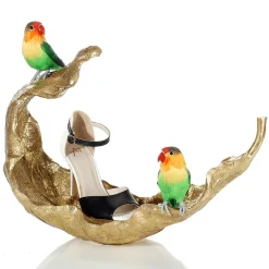Perroquet Déco Inséparable Rosegorge Assis 20 Cm, 2 Pces-DecoWoerner Discount