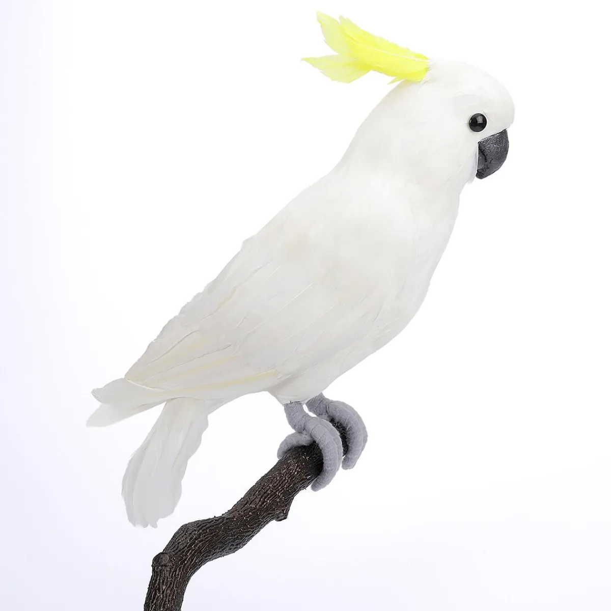 Perroquet Décoratif Assis Cacatoès -jaune, 40 Cm-DecoWoerner
