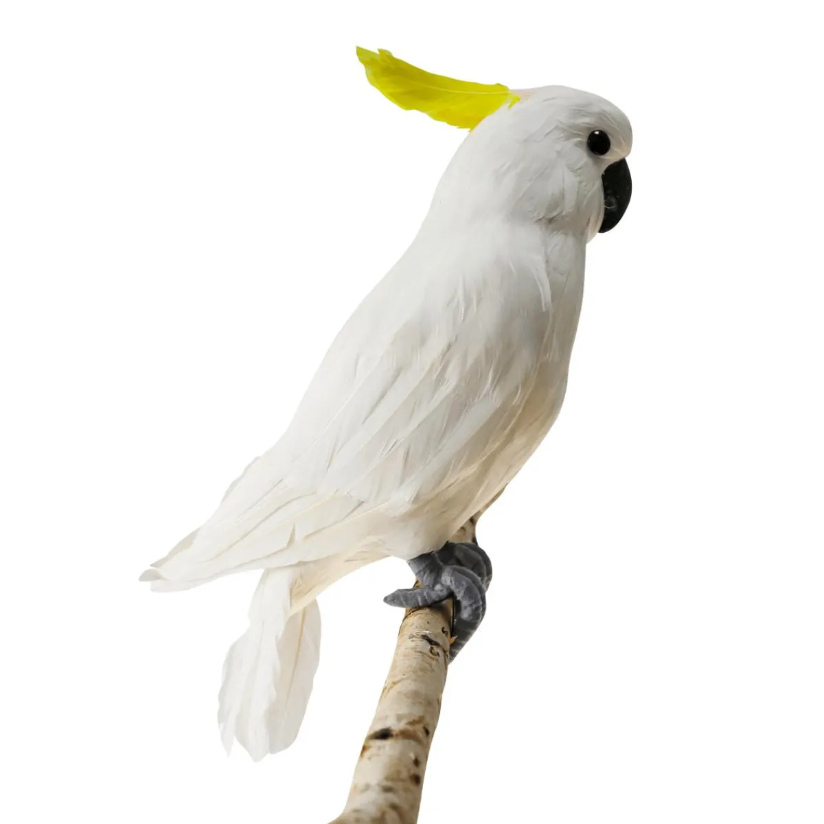 Perroquet Décoratif Assis Cacatoès -jaune, 40 Cm-DecoWoerner
