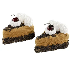 Pièces De Gâteau Au Chocolat, Set De 2 Fausses Pièces Alimentaires 12 Cm-DecoWoerner Sale