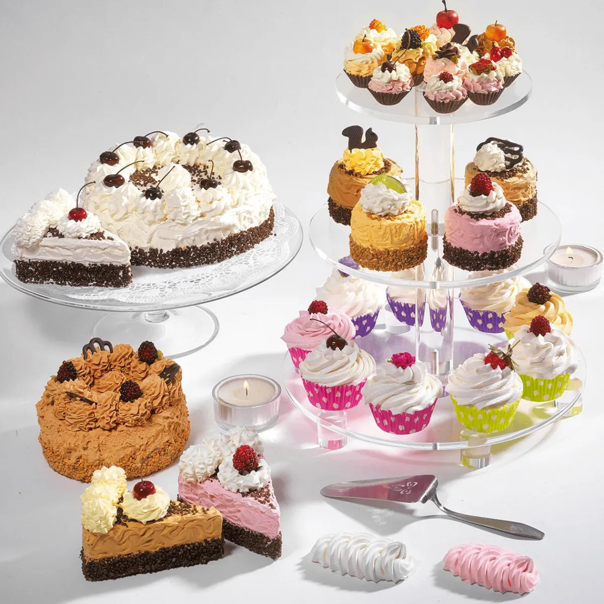 Pièces De Gâteau Au Chocolat, Set De 2 Fausses Pièces Alimentaires 12 Cm-DecoWoerner Sale