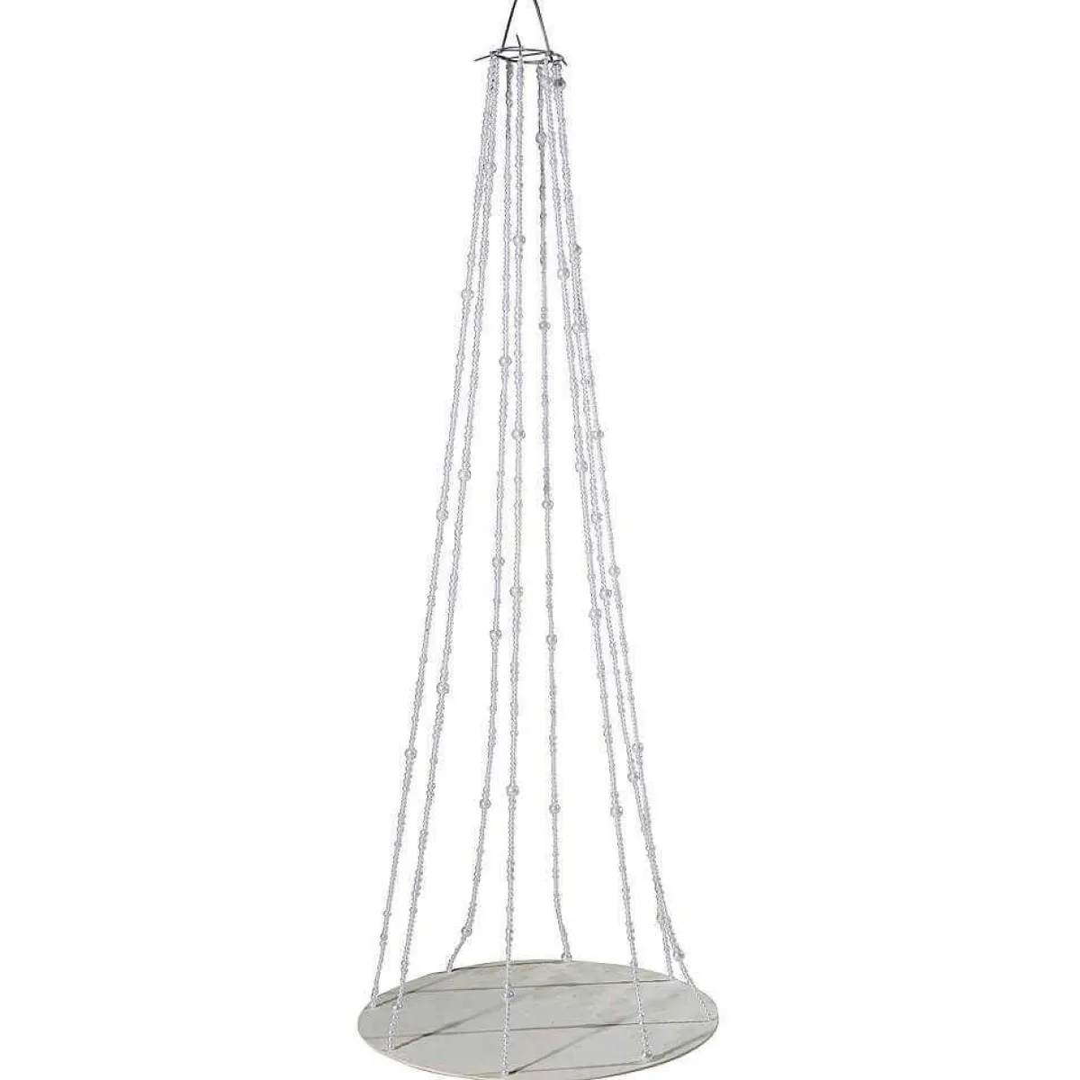 Plateau Suspendu Avec Chaînes De Perles, Ø 60 Cm, Long. 170 Cm-DecoWoerner New