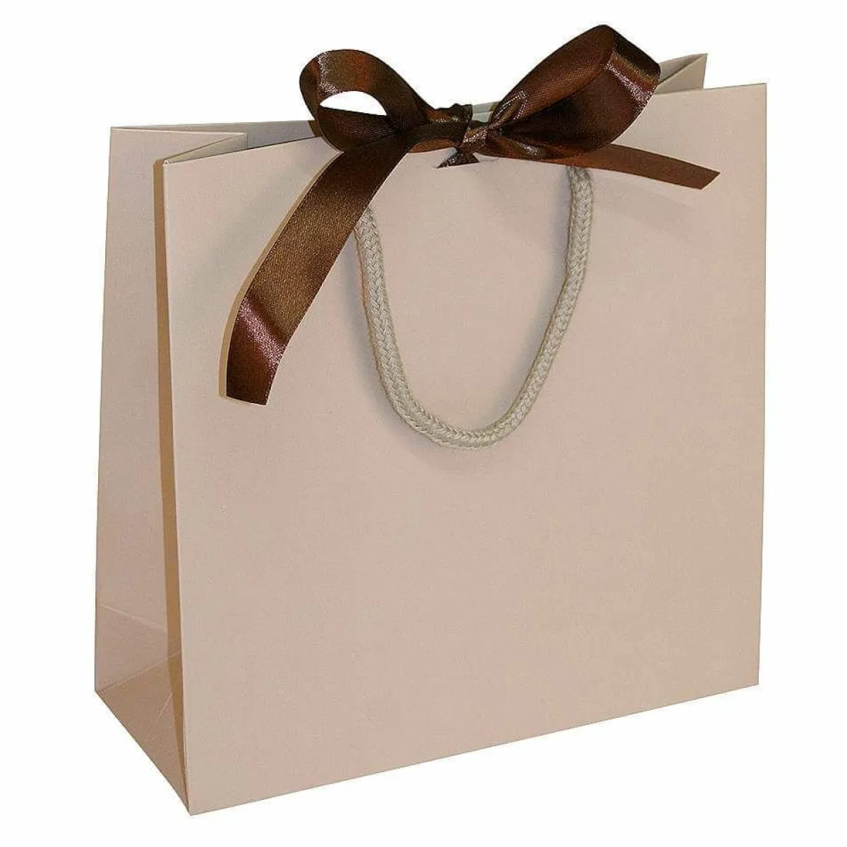 Pochettes Cadeaux, 20 X 20 Cm, Sable 25 Pièces, 200 G/ M², Avec Noeud En Satin Assorti-DecoWoerner Sale