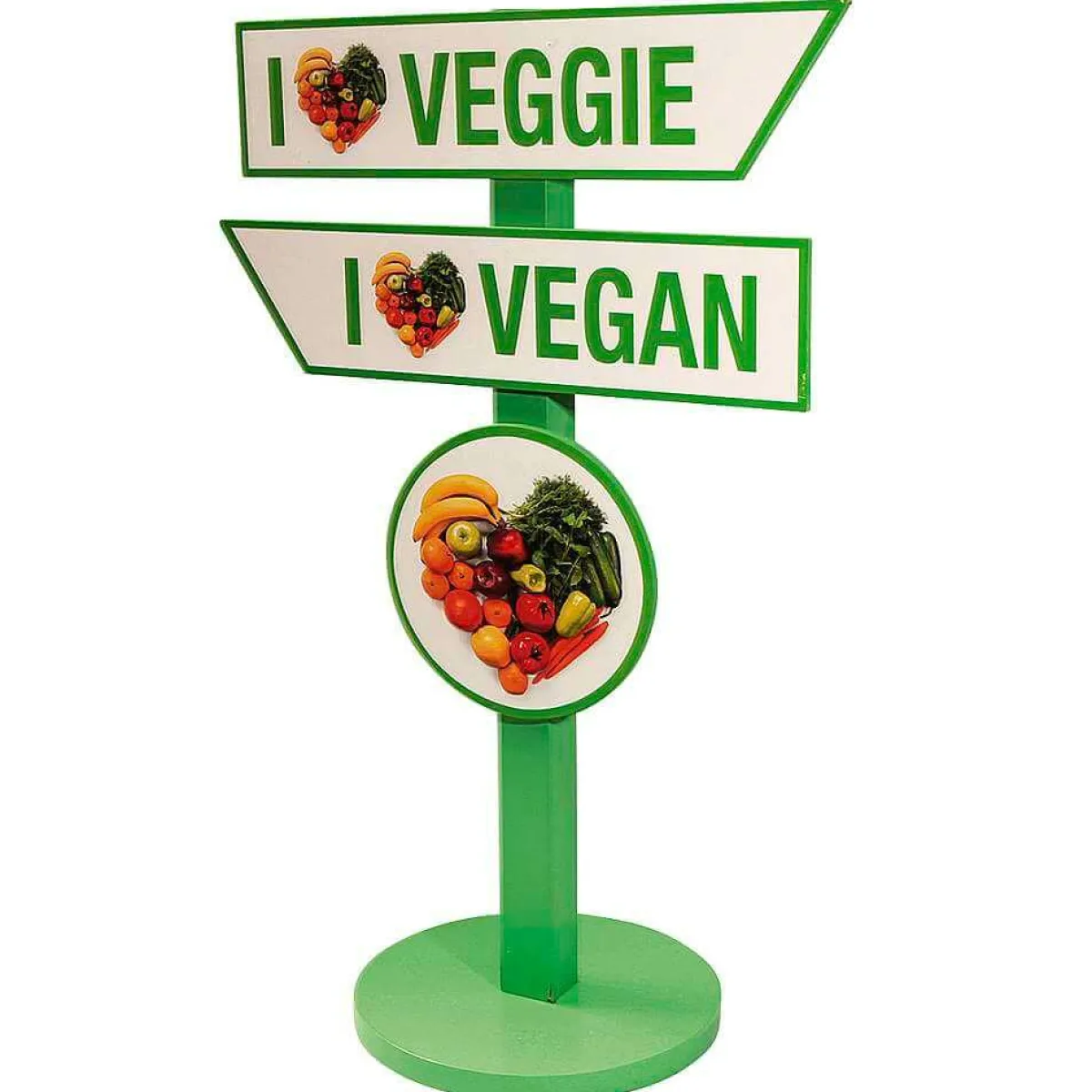 Poteau Indicateur "Veggie & Vegan" Haut. 80 Cm-DecoWoerner Online