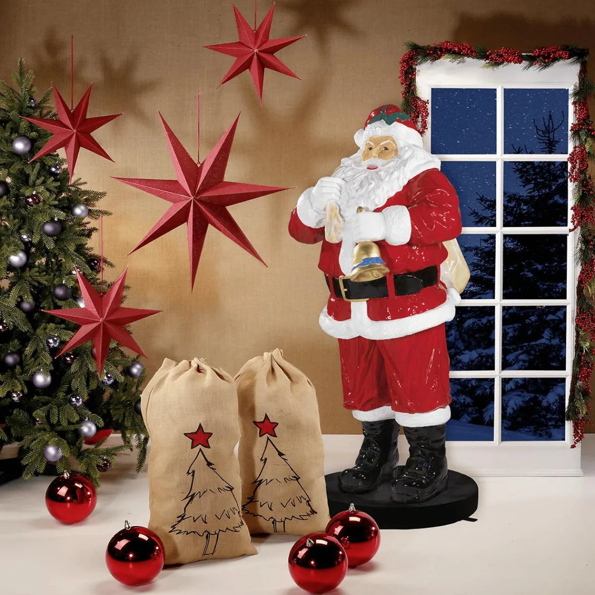 Père Noël En Fibre De Verre De 180 Cm-DecoWoerner