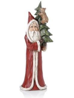Père Noël Peint D'après Nature En Imitation Bois 51 Cm-DecoWoerner Best