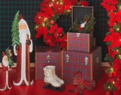 Père Noël Peint D'après Nature En Imitation Bois 51 Cm-DecoWoerner Best