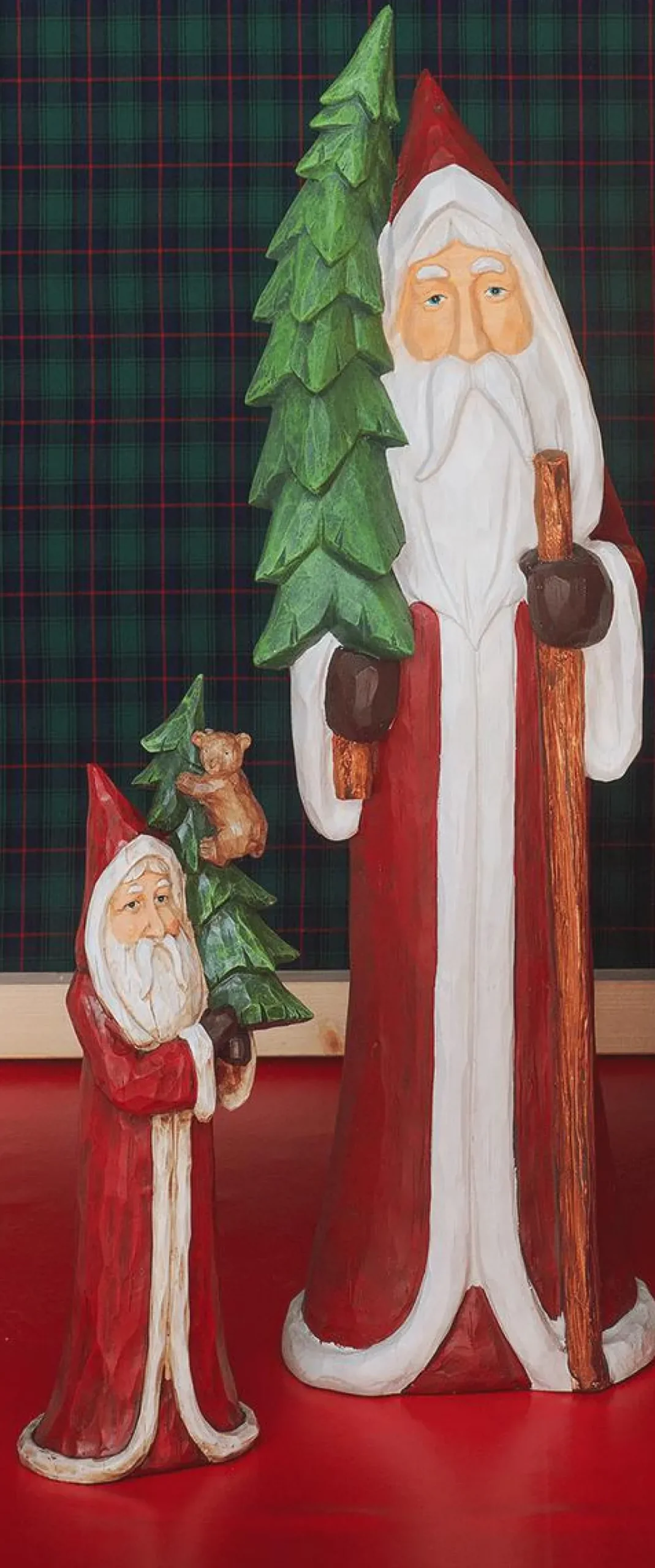 Père Noël Peint D'après Nature En Imitation Bois 51 Cm-DecoWoerner Best