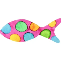 Présentoir à Poissons, Rose, Points s, 32 X 13 Cm-DecoWoerner