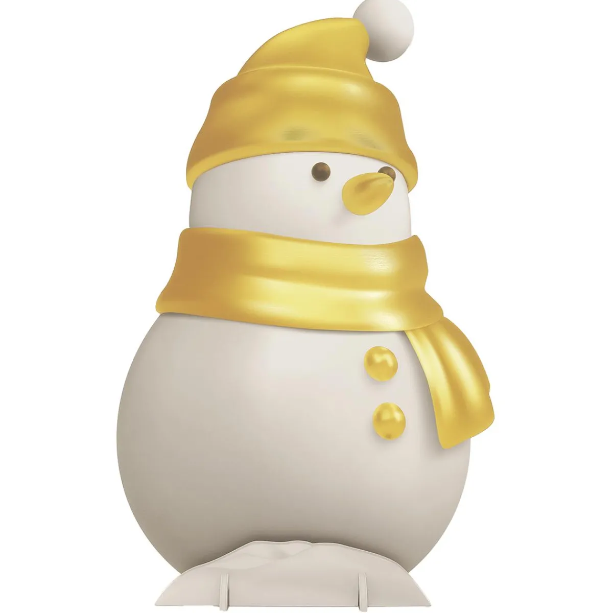 Présentoir Bonhomme De Neige Or / Blanc-DecoWoerner Discount