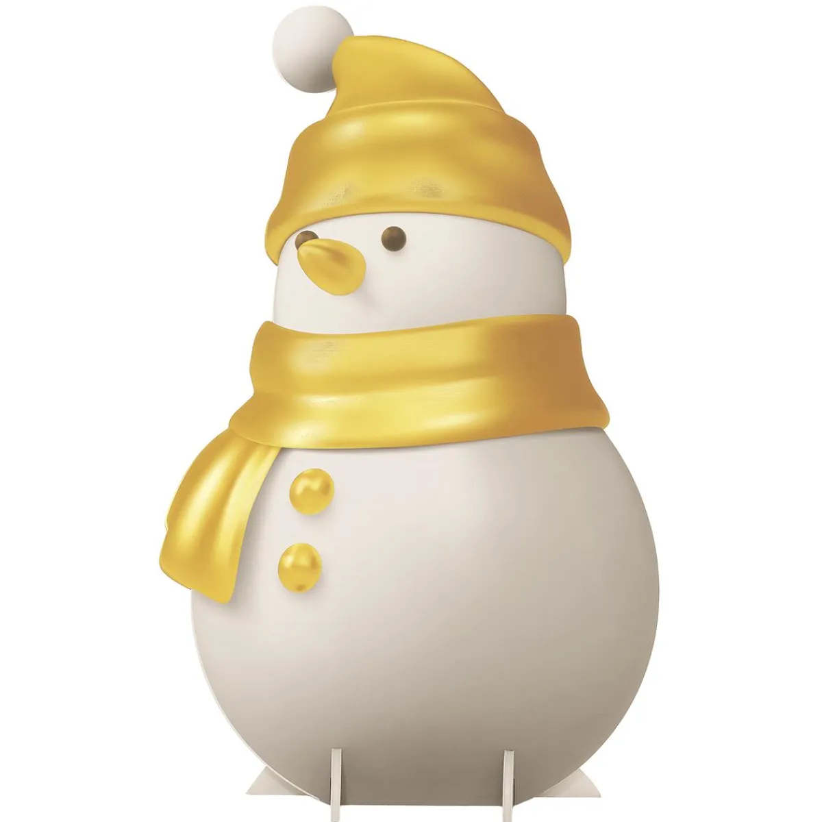 Présentoir Bonhomme De Neige Or / Blanc-DecoWoerner Discount