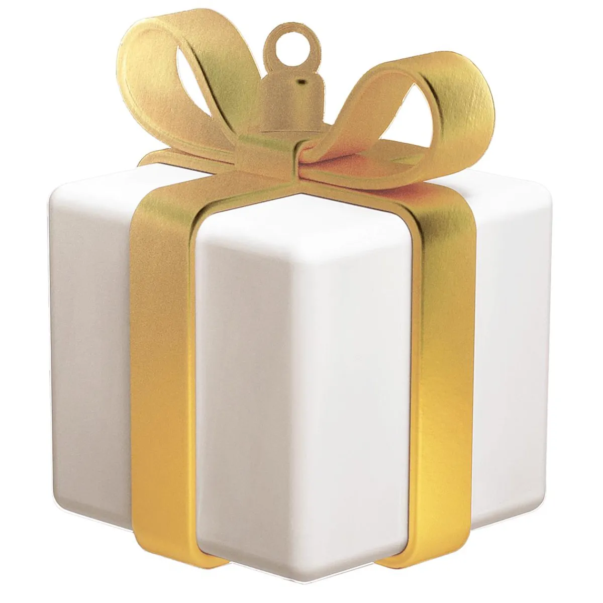 Présentoir Cadeau Blanc Avec Ruban Doré-DecoWoerner New