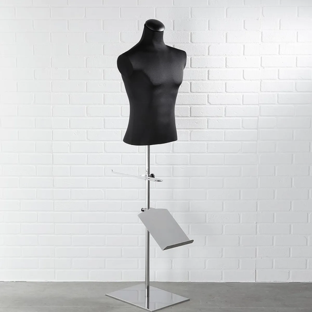 Présentoir Chromé Pour Bustes De Tailleur Avec Présentoir à Chaussures 40 X 40 X 100 Cm-DecoWoerner Hot
