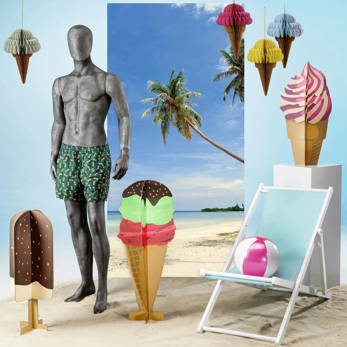 Présentoir Déco Glace à L’italienne, Haut. 75 Cm-DecoWoerner Outlet