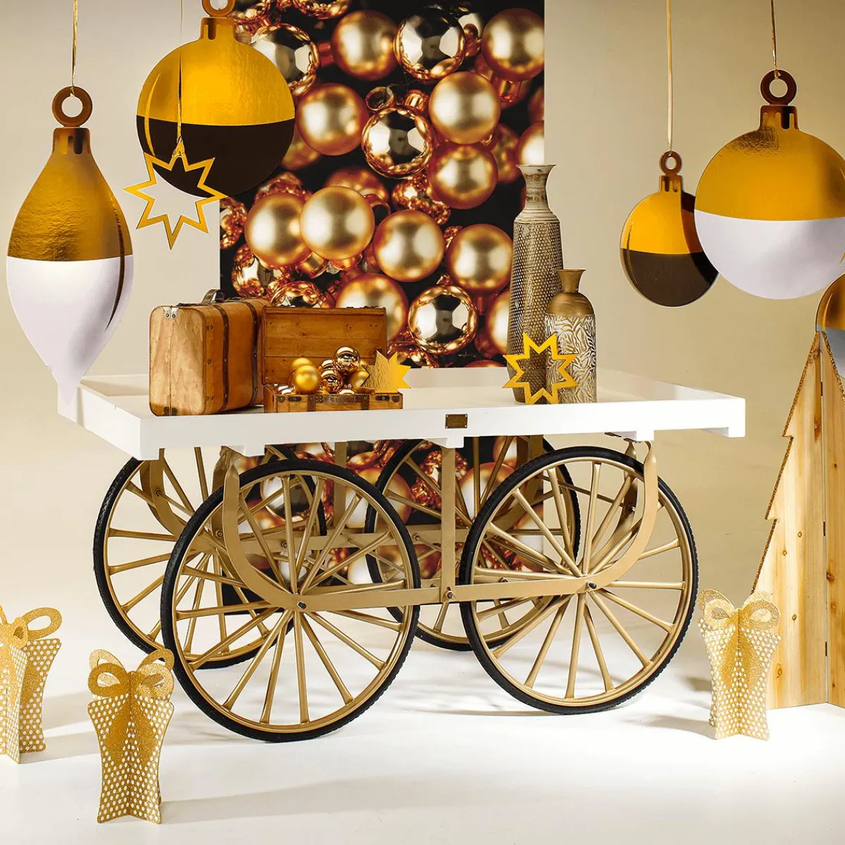 Présentoir De Boules De Noël 51 X 67 Cm Or-DecoWoerner Outlet