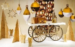 Présentoir De Boules De Noël En Forme De Gouttes 25 X 56 Cm Doré-DecoWoerner Best