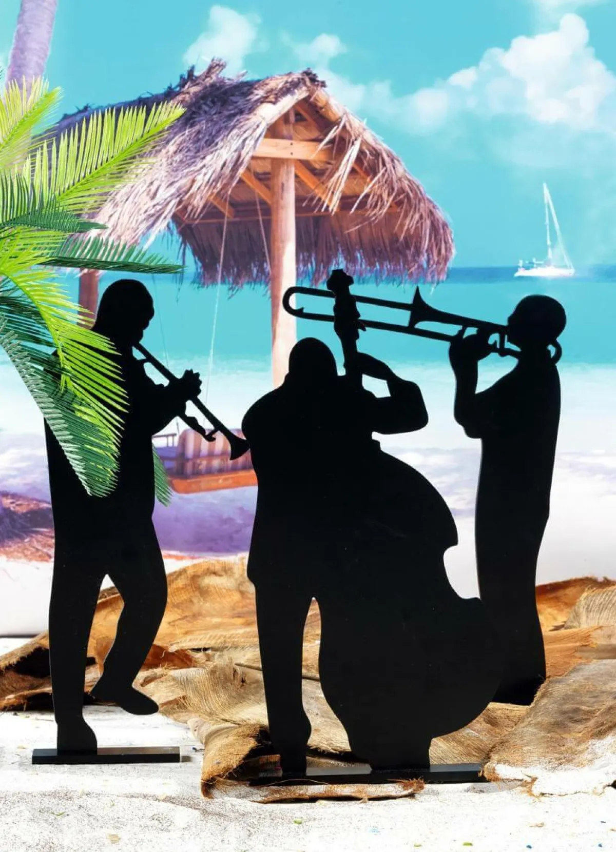 Présentoir En Bois "Musiciens Cubains" 50 Cm-DecoWoerner Online