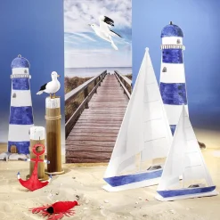 Présentoir Phare Et Blanc 59 X 120 Cm-DecoWoerner New