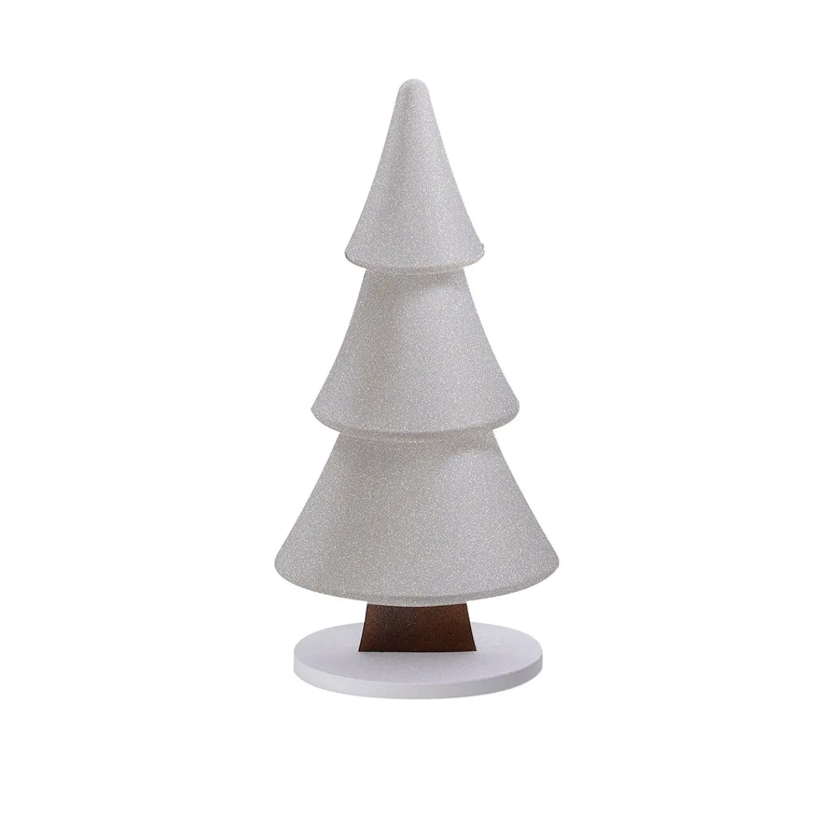 Présentoir Sapin De Neige Avec Paillettes 17 X 34 Cm Argent-DecoWoerner Discount