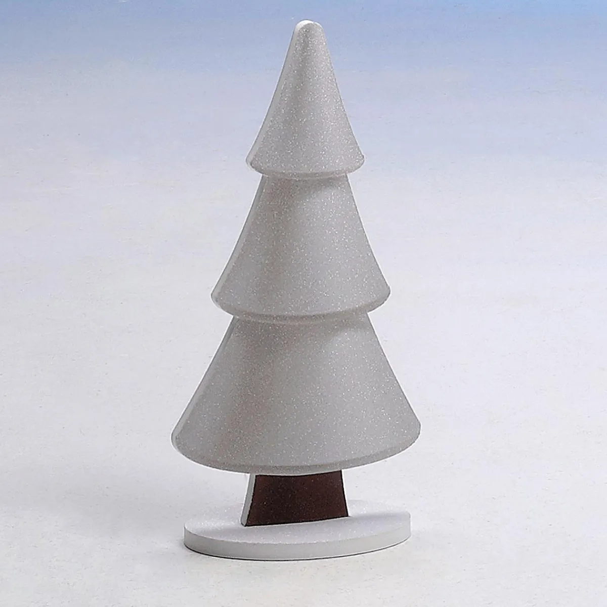 Présentoir Sapin De Neige Avec Paillettes 17 X 34 Cm Argent-DecoWoerner Discount