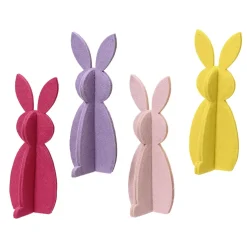 Quatre Lapins En Feutre En Quatre Couleurs-DecoWoerner Sale