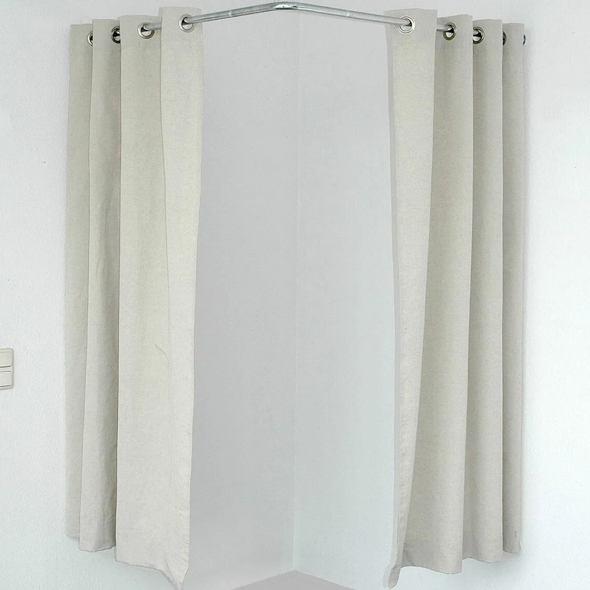Rideau De Cabine D'angle, Longueur 200 Cm, Beige-DecoWoerner New