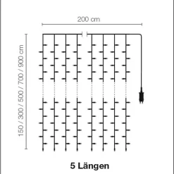 Rideau Lumineux à LED 24 V Pour L'ext., 500 LED, 300 X 200 Cm-DecoWoerner Best