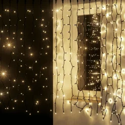 Rideau Lumineux 200 X 80 Cm 160 LED IP44, Noir-DecoWoerner Clearance