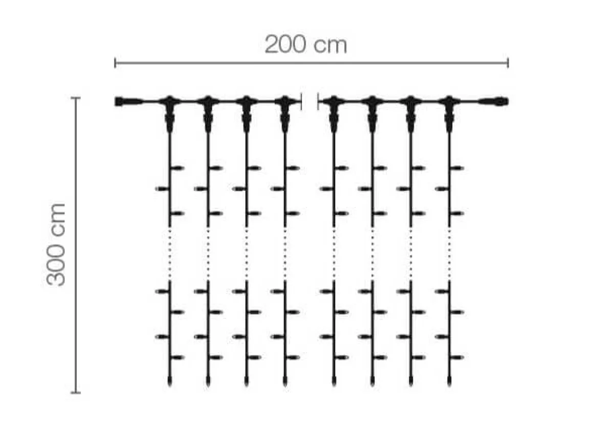 Rideau Lumineux LED Professionnel Système IP67, 300 Cm Sans Câble D'alimentation,-DecoWoerner Online