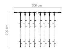 Rideau Lumineux LED Professionnel Système IP67, 700 Cm Sans Câble D'alimentation, Blanc-DecoWoerner Online
