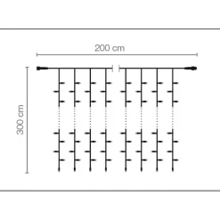 Rideau Lumineux Professionnel à LED Système IP20, 600 LED, 300 X 200 Cm, Sans Cable-DecoWoerner Best