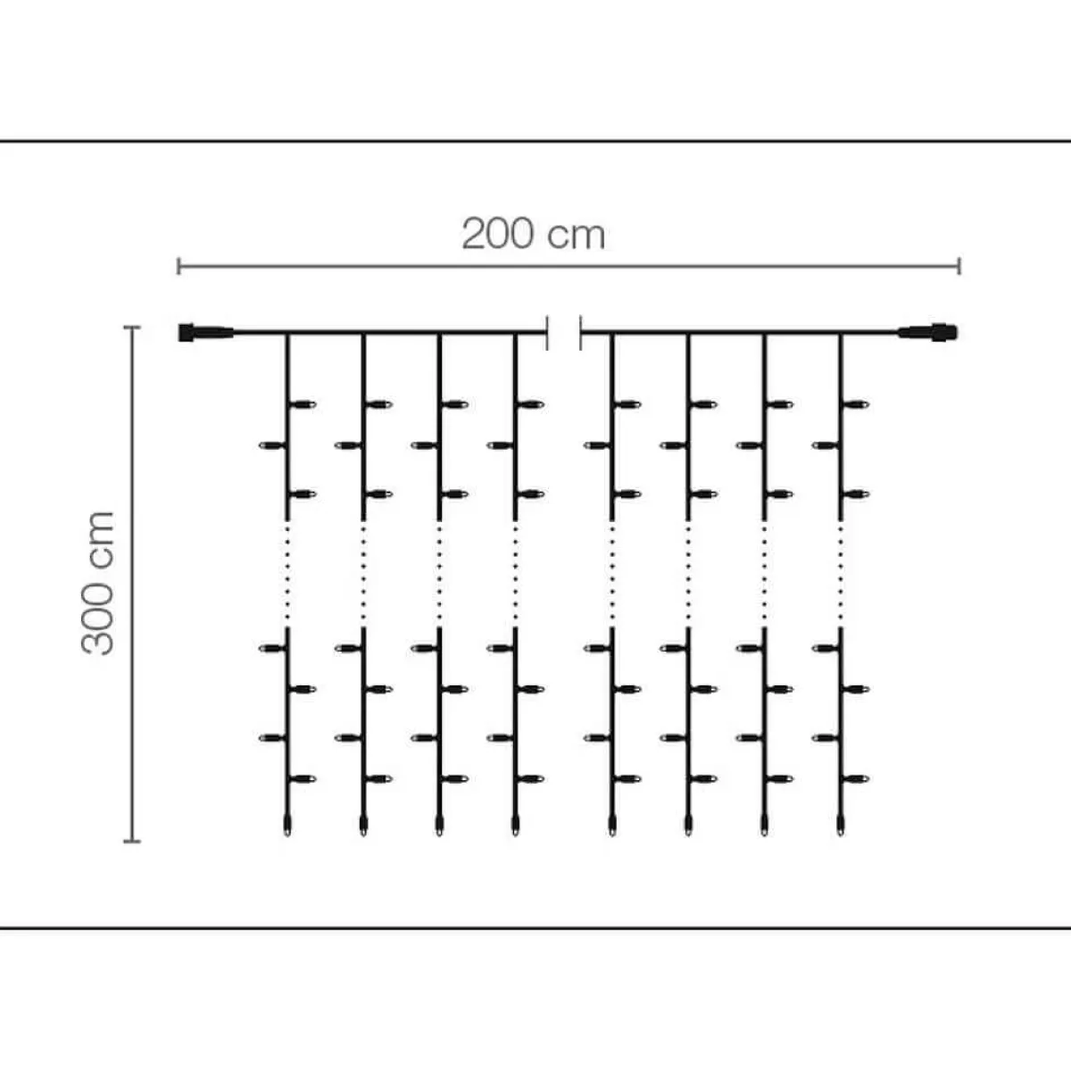 Rideau Lumineux Professionnel à LED Système IP20, 600 LED, 300 X 200 Cm, Sans Cable-DecoWoerner Best