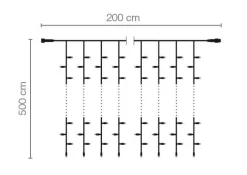 Rideau Lumineux Professionnel à LED Système IP20, 1000 LED, 500 X 200 Cm, Sans Cable-DecoWoerner Online
