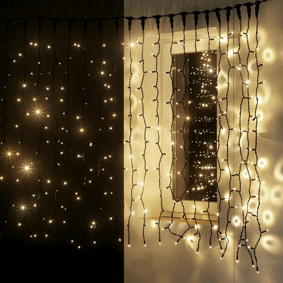 Rideau Lumineux Professionnel à LED Clignotant Système IP67, 600 LED, 300 X 200 Cm-DecoWoerner