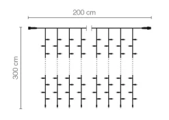 Rideau Lumineux Professionnel à LED Clignotant Système IP67, 600 LED, 300 X 200 Cm-DecoWoerner Hot