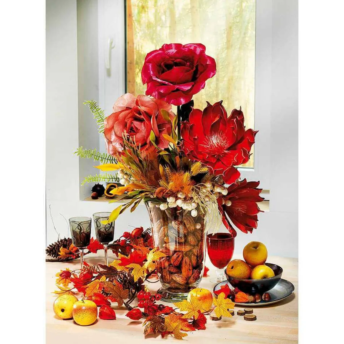 Rose Artificielle, Abricot 116 Cm-DecoWoerner Discount