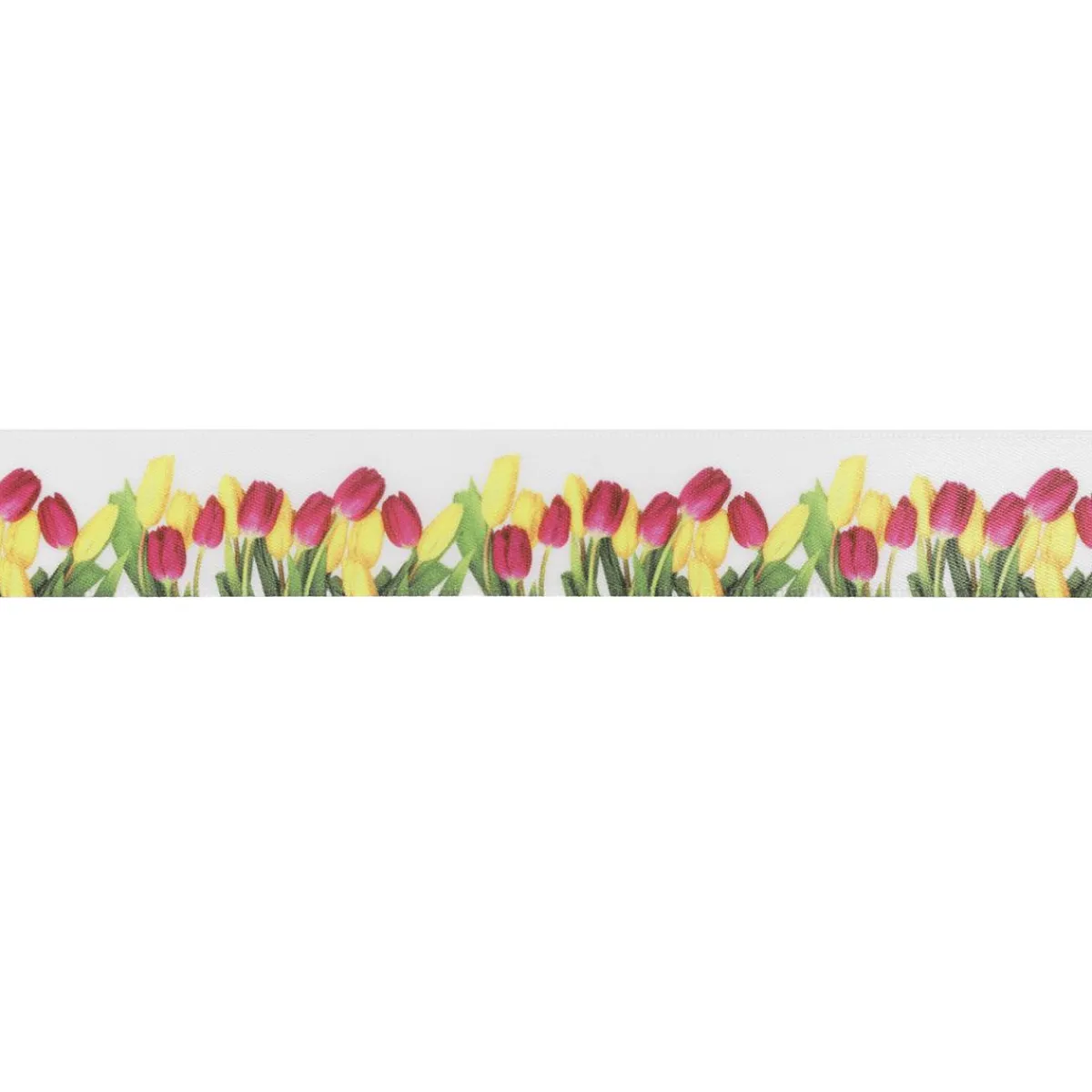 Ruban Cadeau En Satin Avec Motif De Tulipes, 23 Mm, 20 M-DecoWoerner Outlet